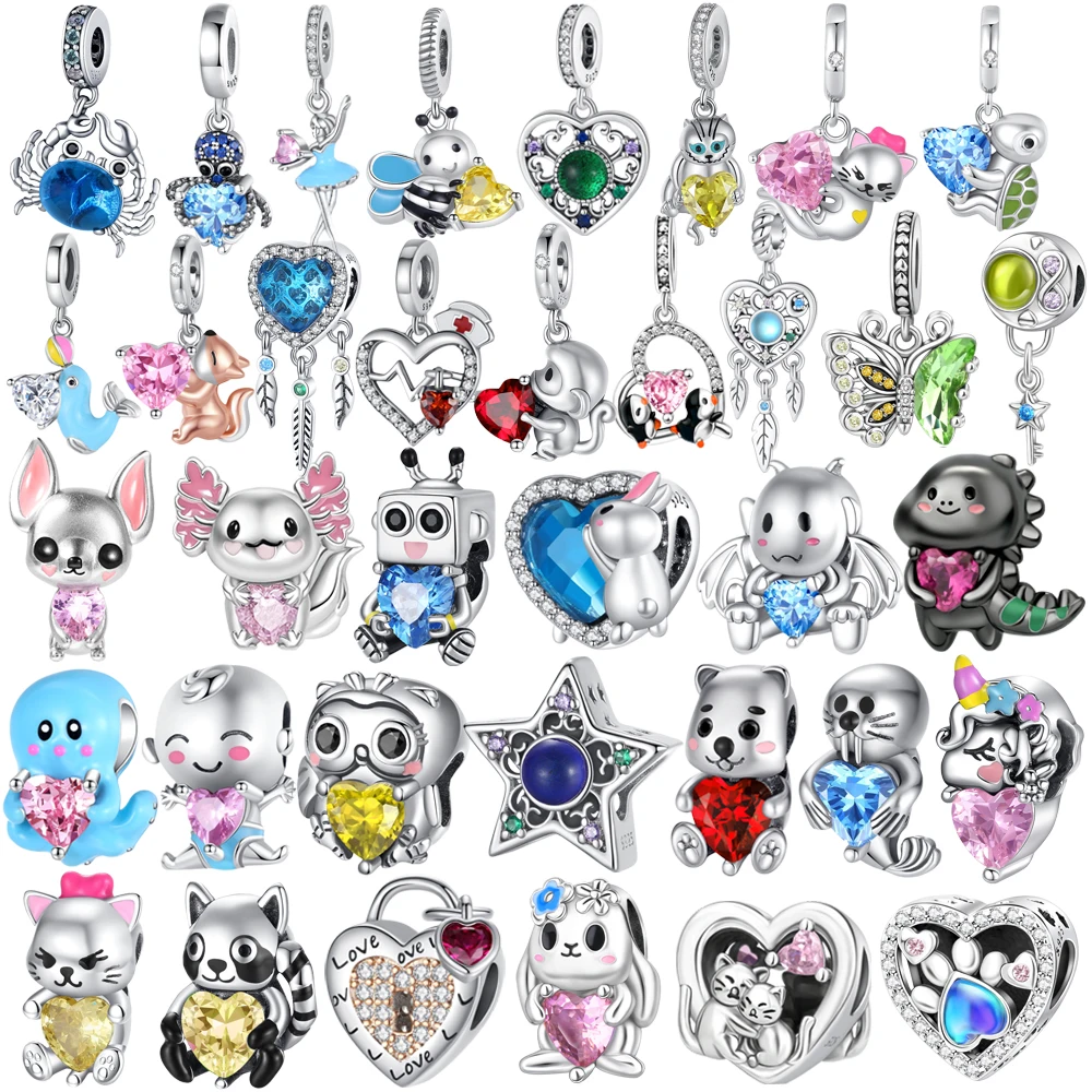 Hot Sale Charms 925 Sterling Silver Cute Pet Heart Stone Animal Dangle Beads Fit Original Bracelet Necklace DIY Jewelry
Hot Sale Charms 925 Sterling Silver Cute Pet Heart Stone Animal Dangle Beads Fit Original Bracelet Necklace DIY Jewelry