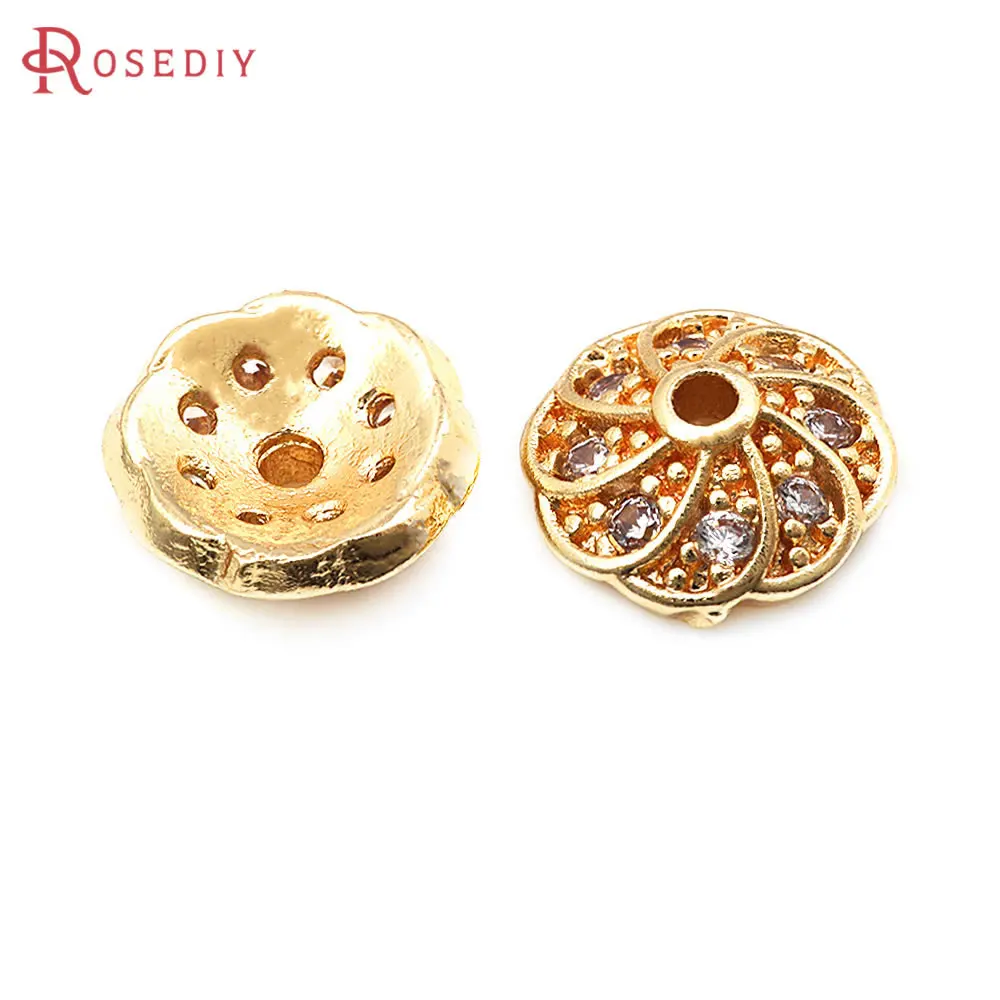 10PCS 6MM 8MM 10MM 18K Gold Color Brass Zircon Flower Beads Caps High Quality Jewelry Diy Accessories
10PCS 6MM 8MM 10MM 18K Gold Color Brass Zircon Flower Beads Caps High Quality Jewelry Diy Accessories
