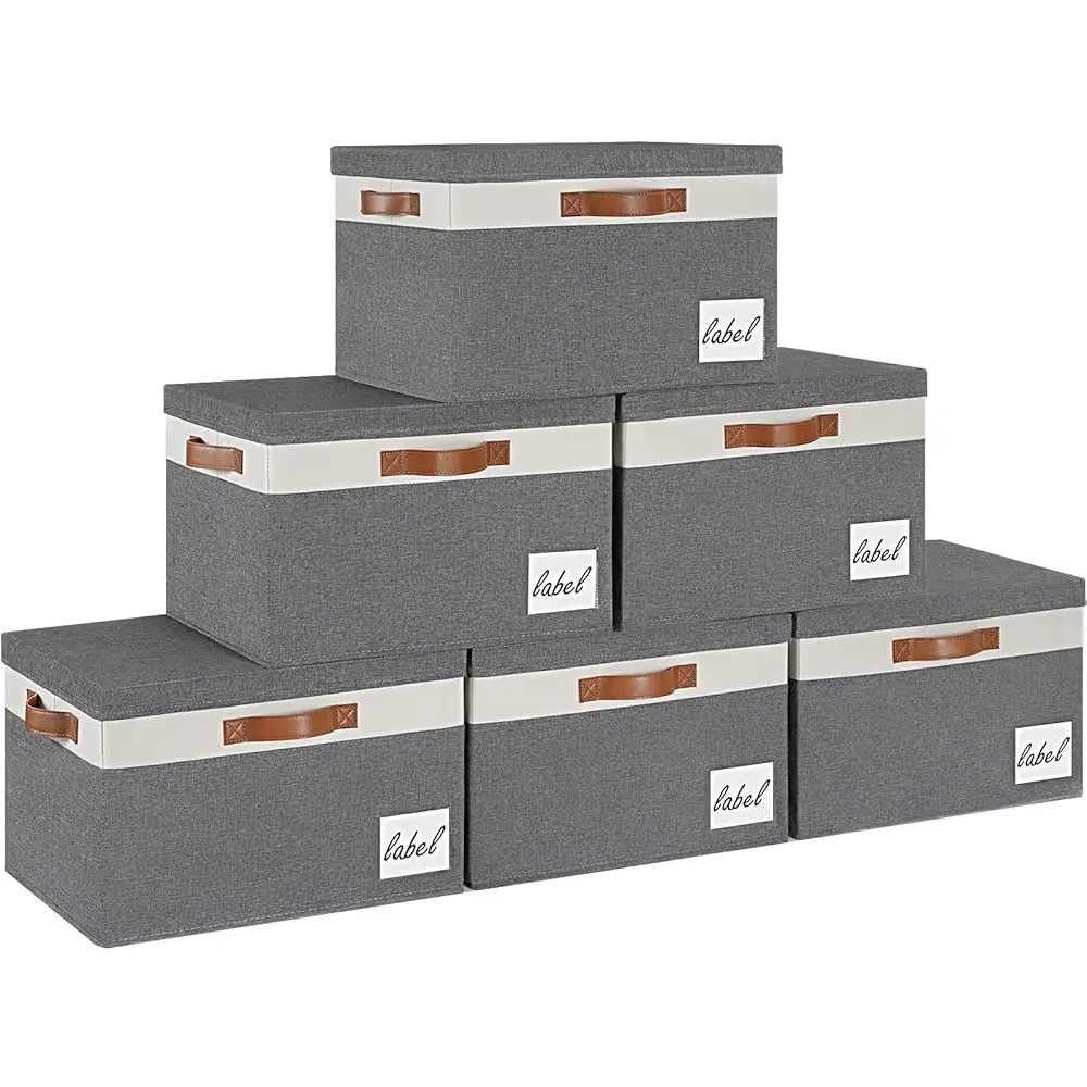 Extra Large Storage Bins With Lids 6 Pack, Foldable Fabric Storage Boxes With Lids And 3 Leather Handles, Storage Baskets With
Extra Large Storage Bins With Lids 6 Pack, Foldable Fabric Storage Boxes With Lids And 3 Leather Handles, Storage Baskets With