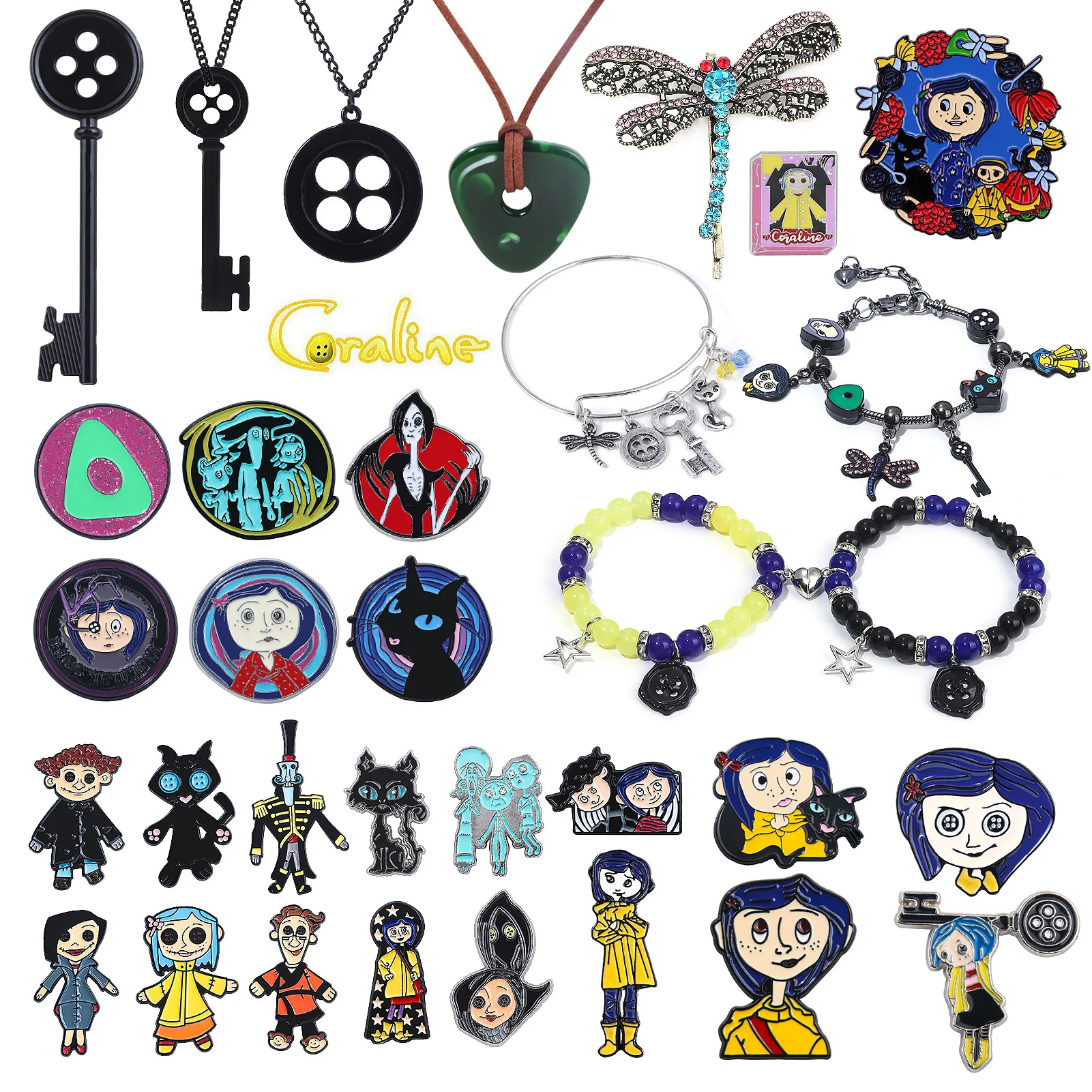 Anime Coraline The Secret Door Keychain Coraline Enamel Brooch Cosplay Props For Women Men Backpack Accessories Jewelry Gifts
Anime Coraline The Secret Door Keychain Coraline Enamel Brooch Cosplay Props For Women Men Backpack Accessories Jewelry Gifts