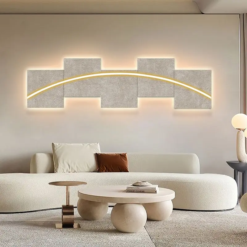 Geometric light luxury sofa background wall picture light with light ambience light hanging picture high-grade LED light hanging
Geometric light luxury sofa background wall picture light with light ambience light hanging picture high-grade LED light hanging