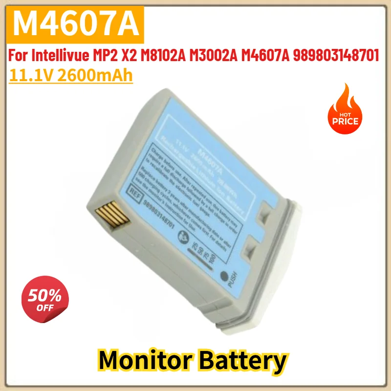 11.1V 2600mAh High Quality Monitor Battery M4607A For Philips Intellivue MP2 X2 M8102A M3002A 989803148701 Replacement Battery
11.1V 2600mAh High Quality Monitor Battery M4607A For Philips Intellivue MP2 X2 M8102A M3002A 989803148701 Replacement Battery