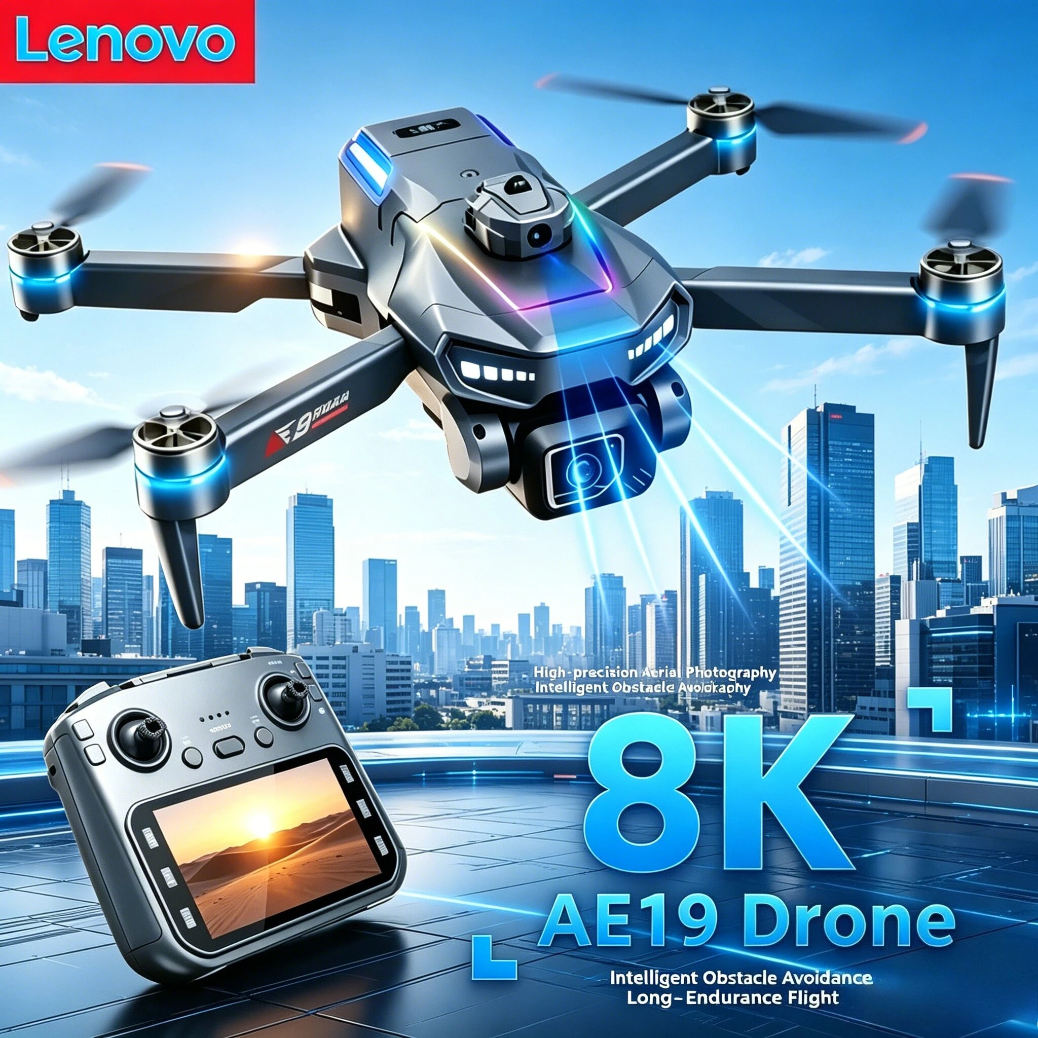 Lenovo AE19 RC Drone 8K 4K HD Dual Camera 360 Obstacle Avoidance Brushless Motor Foldable Quadcopter Kids Flying Gift Toy
Lenovo AE19 RC Drone 8K 4K HD Dual Camera 360 Obstacle Avoidance Brushless Motor Foldable Quadcopter Kids Flying Gift Toy