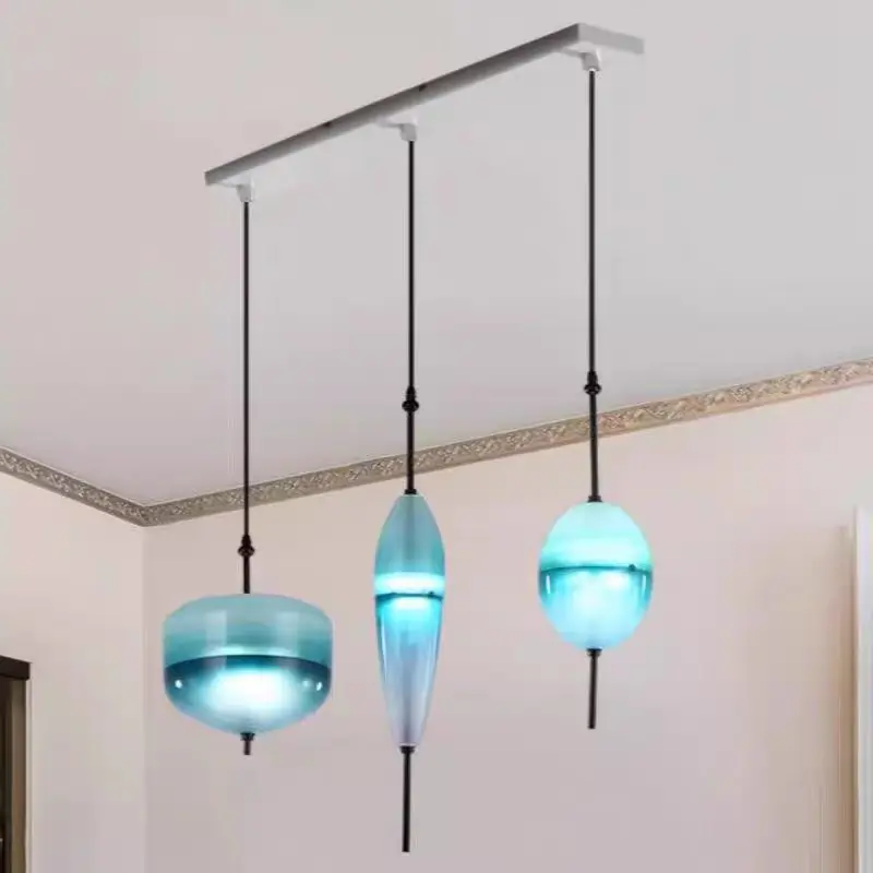 Gradient Blue Glass Pendant lamp Designer art long small lamp Model Room Bedroom Restaurant Bar LED Home Colorful hanging lamp
Gradient Blue Glass Pendant lamp Designer art long small lamp Model Room Bedroom Restaurant Bar LED Home Colorful hanging lamp