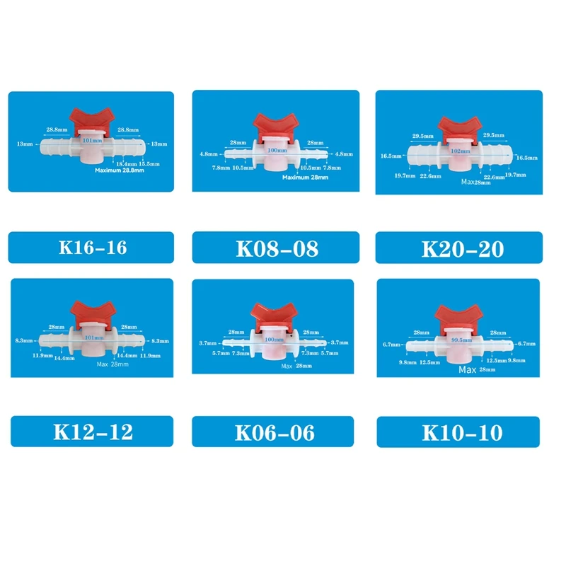 30PCS Drip Irrigation Switch Valve Barbed Hose ID Ball Valve For Drip Irrigation Hoses Agricultura Garden K10-10
30PCS Drip Irrigation Switch Valve Barbed Hose ID Ball Valve For Drip Irrigation Hoses Agricultura Garden K10-10