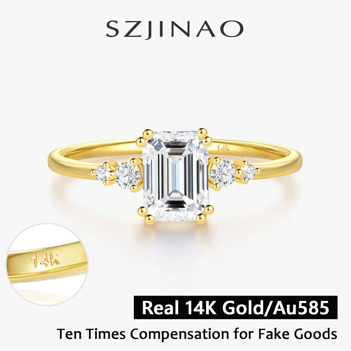 1.0 Carat Emerald Cut Moissanite Wedding Ring Band for Women 100% Real 14k Gold Hollow Process Design Jewelry Anniversary Gifts
1.0 Carat Emerald Cut Moissanite Wedding Ring Band for Women 100% Real 14k Gold Hollow Process Design Jewelry Anniversary Gifts