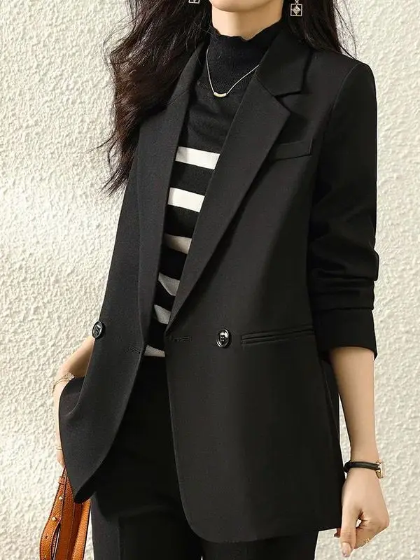 Oversize Black Suit Jacket for Women Casual High Waist Korean Style Long Sleeve Polyester Fiber Autumn New Fashion plus Size
Oversize Black Suit Jacket for Women Casual High Waist Korean Style Long Sleeve Polyester Fiber Autumn New Fashion plus Size
