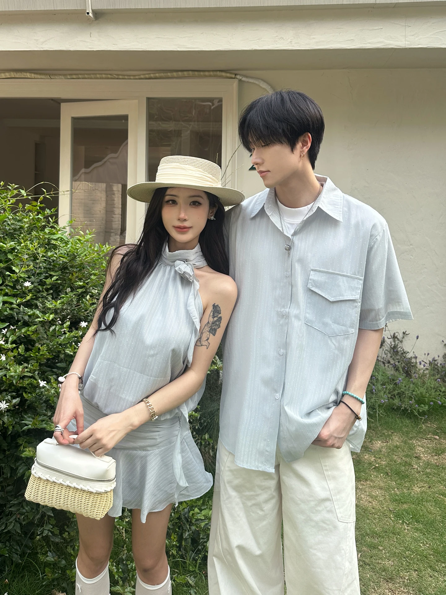 American Retro Striped Short Sleeve Shirt Couple's Summer Outfit Waist-Cinching Slimming Dress One Skirt One Top Neck Hanging
American Retro Striped Short Sleeve Shirt Couple's Summer Outfit Waist-Cinching Slimming Dress One Skirt One Top Neck Hanging