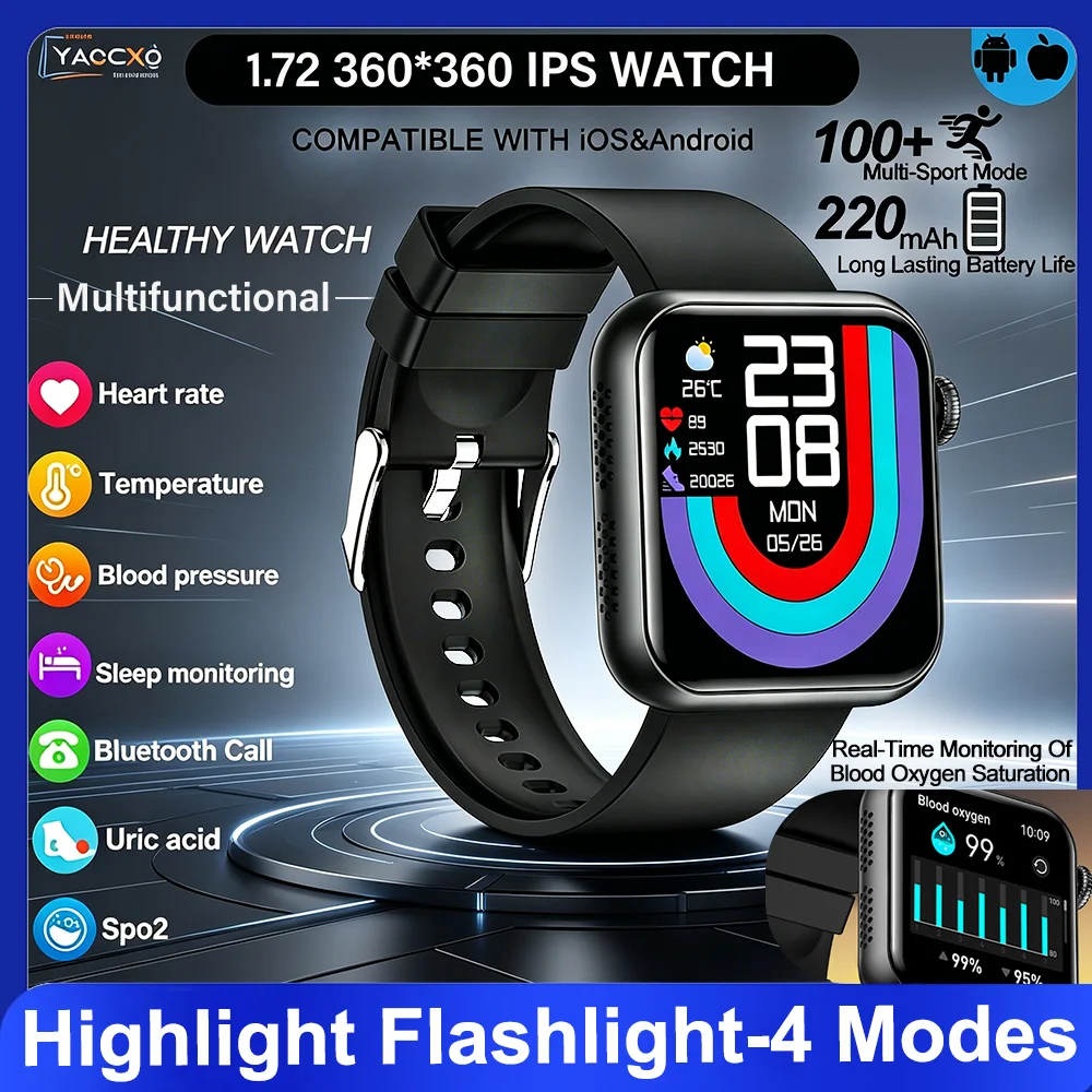 TK50 AI Voice Micro Gheck Bluetooth Call IP68 Waterproof Heart Rate Blood Pressure Oxygen 1.72" HD Screen Smart Watch Smartwatch
TK50 AI Voice Micro Gheck Bluetooth Call IP68 Waterproof Heart Rate Blood Pressure Oxygen 1.72" HD Screen Smart Watch Smartwatch