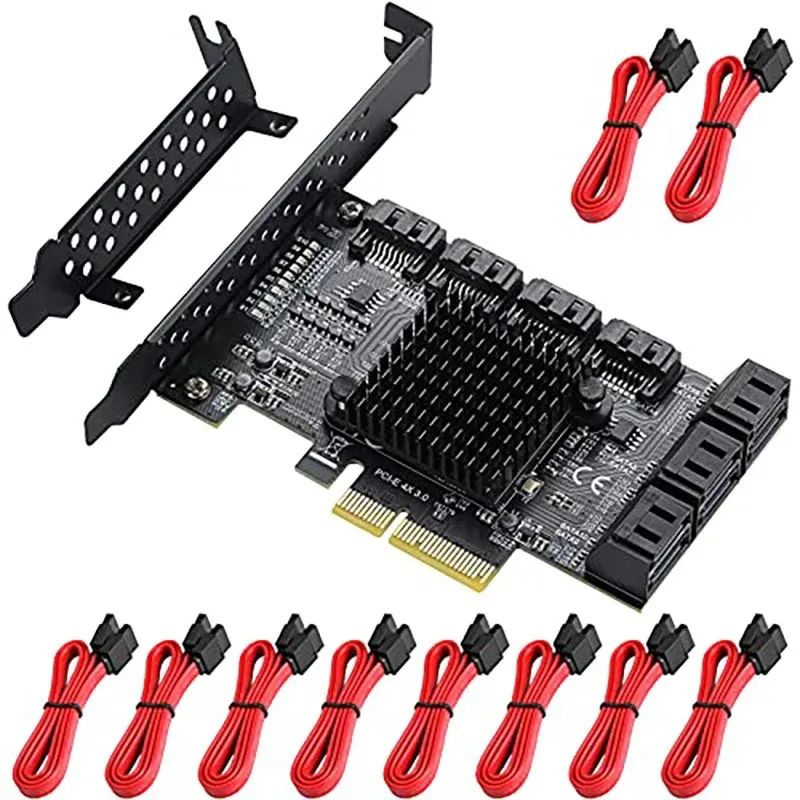 PCIe SATA Card 6/10 Port 6Gbps SATA 3.0 PCIe Card,Support 10 SATA 3.0 Devices, Built-in Adapter Converter For Desktop PC
PCIe SATA Card 6/10 Port 6Gbps SATA 3.0 PCIe Card,Support 10 SATA 3.0 Devices, Built-in Adapter Converter For Desktop PC