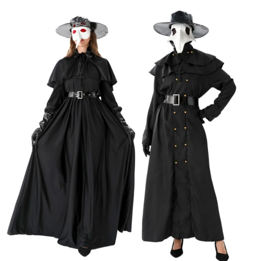 Carnival Halloween Eve couple style Plague Doctor role-playing costume, Medieval war nurse bird-beak mask toy prop costume, Cosp
Carnival Halloween Eve couple style Plague Doctor role-playing costume, Medieval war nurse bird-beak mask toy prop costume, Cosp