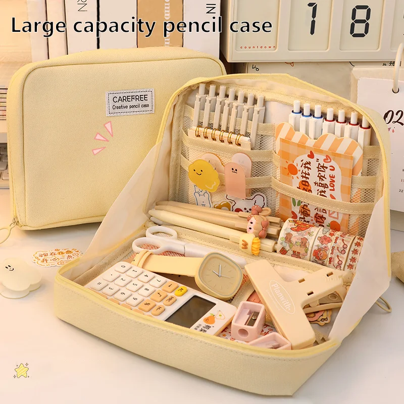 Multi Layer Large Capacity Stationery Bag Canvas Cosmetic Travel Storage Bag Simple And Portable Pencil Case Storage Bag
Multi Layer Large Capacity Stationery Bag Canvas Cosmetic Travel Storage Bag Simple And Portable Pencil Case Storage Bag