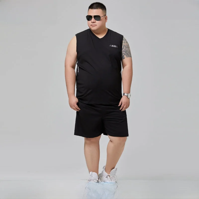 Мужской спортивный костюм больших размеров: свободный крой, майка-борцовка и шорты для бега, фитнеса, баскетбола, из хлопка и длинного велюра
Мужской спортивный костюм больших размеров: свободный крой, майка-борцовка и шорты для бега, фитнеса, баскетбола, из хлопка и длинного велюра