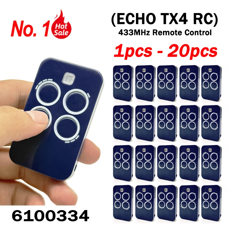 1-20 pcs New 6100334 ECHO TX4 RC 433MHz Garage / Gate Remote Control Compatible With BRAVO TX4 / BRAVO TE4433H Hand Transmitter
1-20 pcs New 6100334 ECHO TX4 RC 433MHz Garage / Gate Remote Control Compatible With BRAVO TX4 / BRAVO TE4433H Hand Transmitter