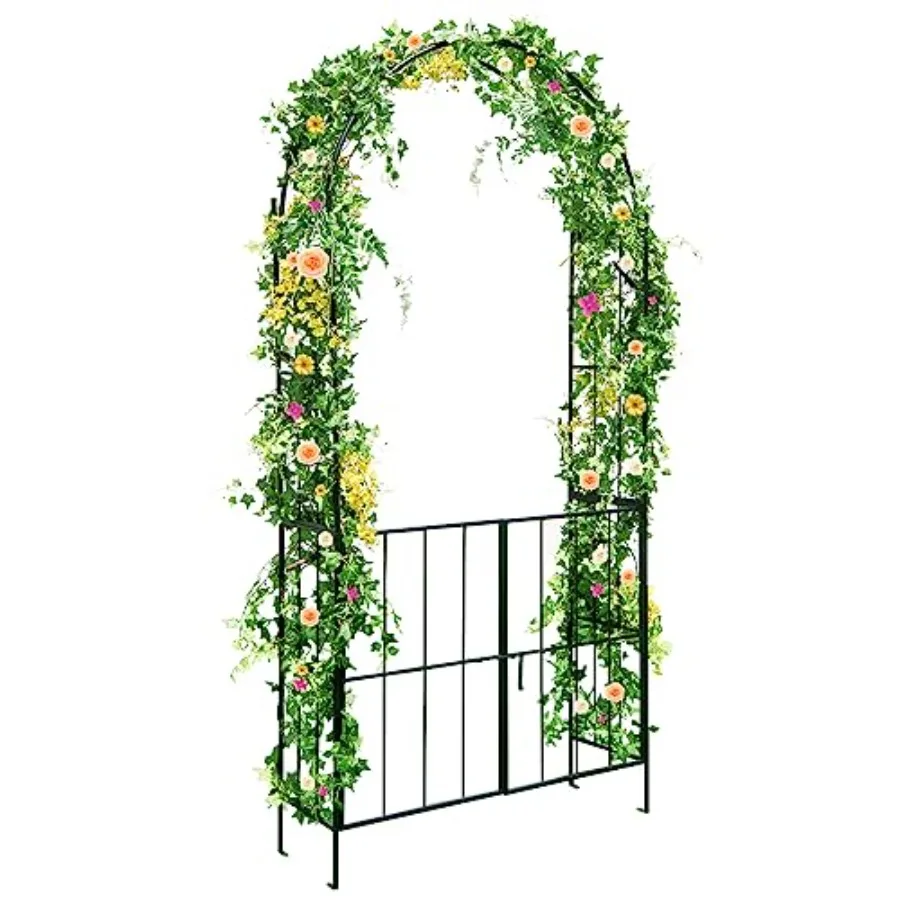 7.5Ft Garden Arbor with Gate, Metal Garden Arch with Trellis for Climbing Plants, Roses, Vines, Outdoor Garden Archway for Wedd
7.5Ft Garden Arbor with Gate, Metal Garden Arch with Trellis for Climbing Plants, Roses, Vines, Outdoor Garden Archway for Wedd