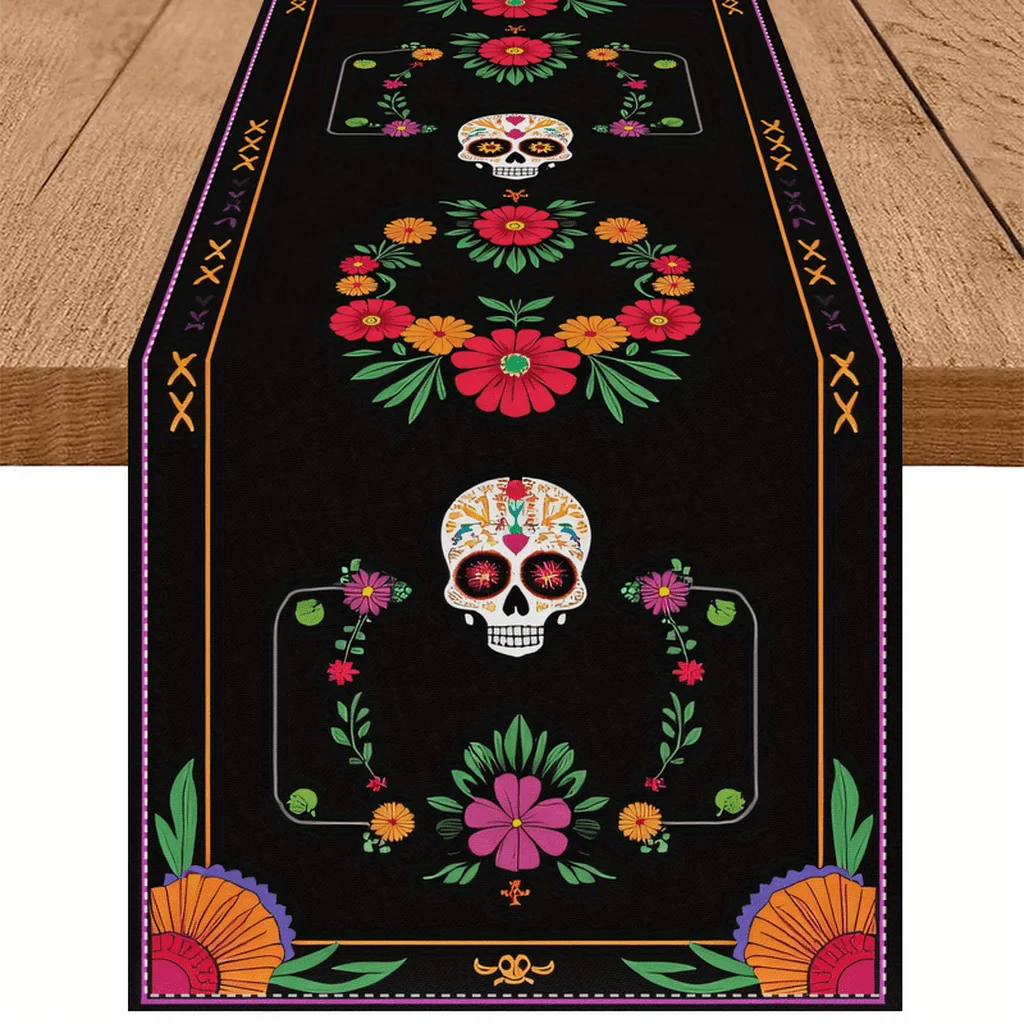 Mexico Colorful Floral Sugar Skull Day of The Dead Linen Table Runner Mexican Dia De Los Muertos Table Runner Fiesta Party Decor
Mexico Colorful Floral Sugar Skull Day of The Dead Linen Table Runner Mexican Dia De Los Muertos Table Runner Fiesta Party Decor