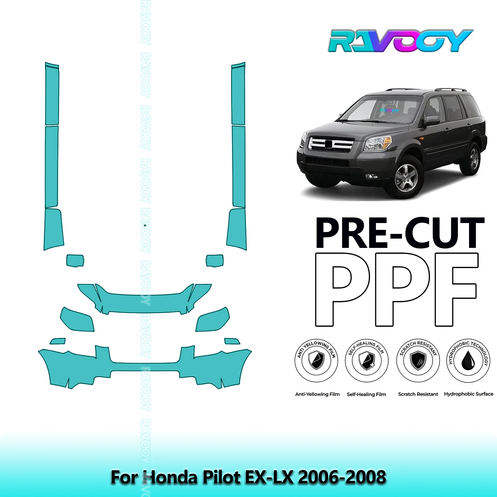Front Kit+Rockers Clear Bra Precut PPF Paint Protection Film For Honda Pilot EX-LX 2006-2008
Front Kit+Rockers Clear Bra Precut PPF Paint Protection Film For Honda Pilot EX-LX 2006-2008