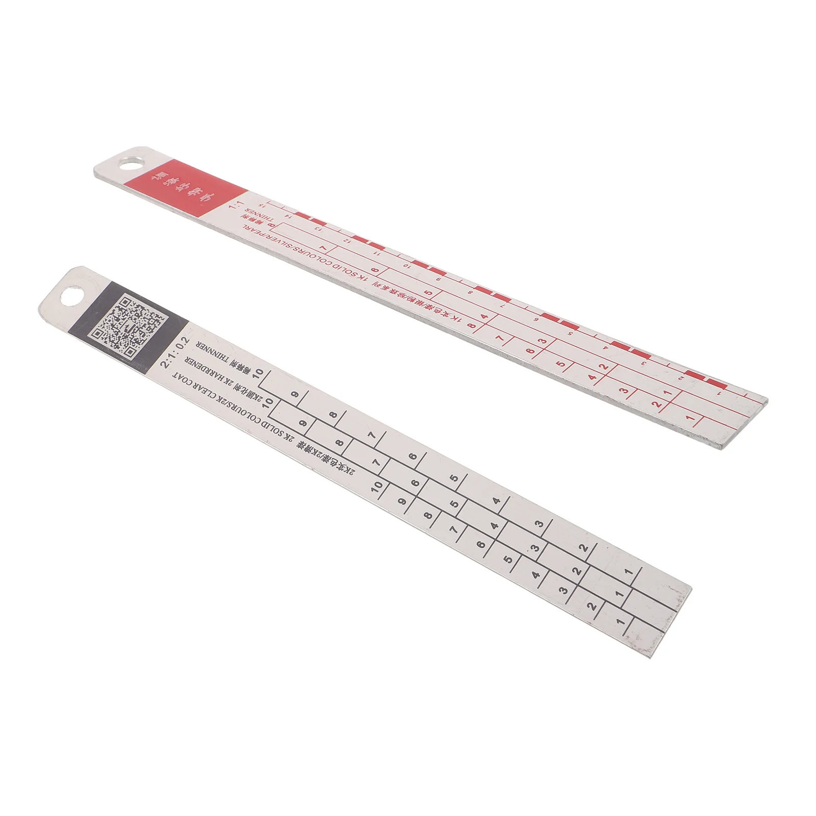 2pcs Paint Mixing Sticks Stainless Steel Measuring Scale Ruler For Automotive Painting Ratio Tool Car Paint Mixing Guide Ruler