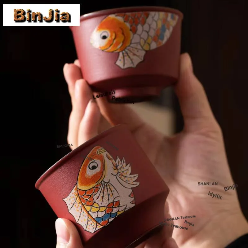 4pc/set Forbidden City Fish Teacup Antique Tea Bowl Sample Tea Cup Tea-tasting Smelling Cup Chazhan Master Cups Tableware Set
4pc/set Forbidden City Fish Teacup Antique Tea Bowl Sample Tea Cup Tea-tasting Smelling Cup Chazhan Master Cups Tableware Set