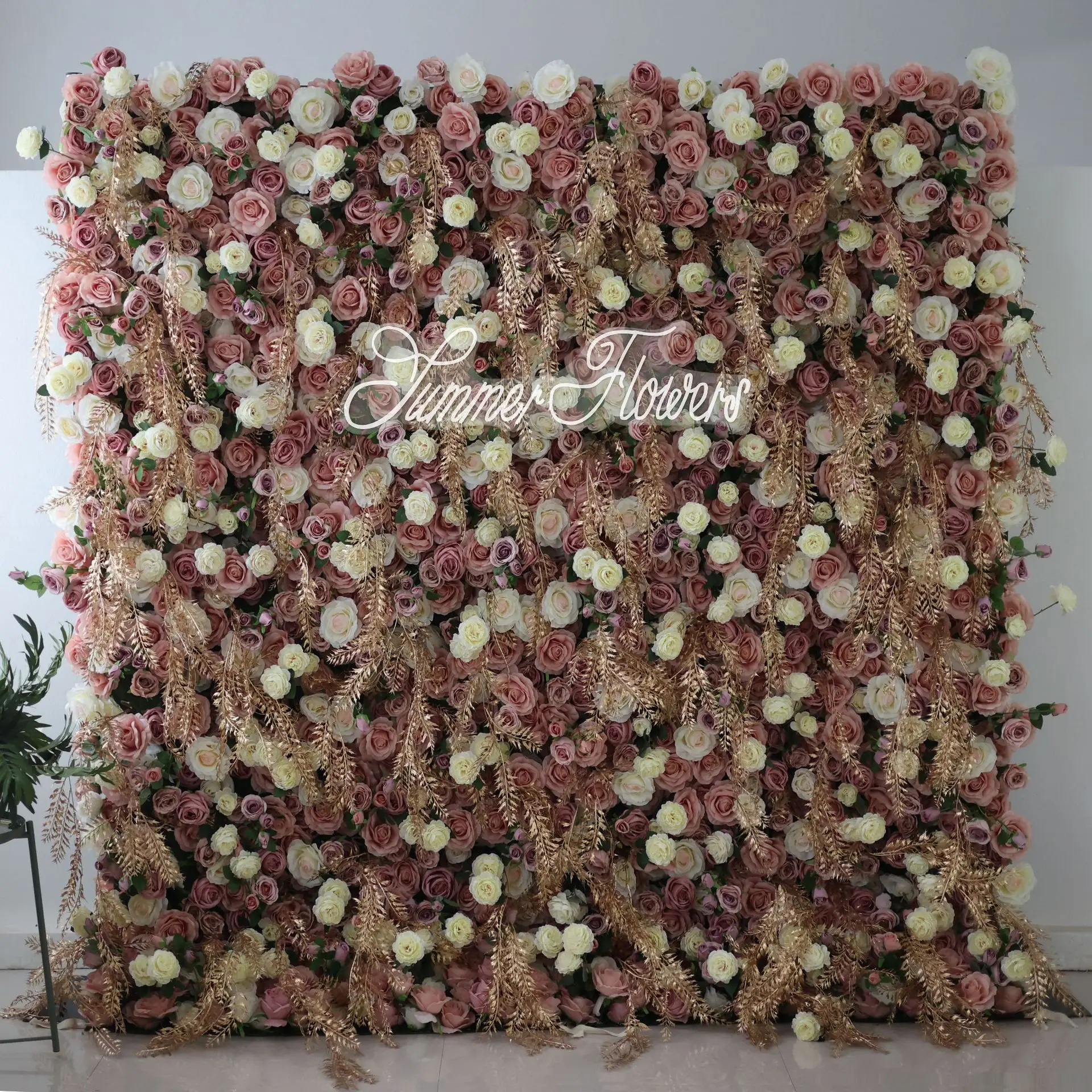 Custom luxury 3D gold roll pink roses, artificial flower wall, wedding background decoration, birthday party event stage layout
Custom luxury 3D gold roll pink roses, artificial flower wall, wedding background decoration, birthday party event stage layout
