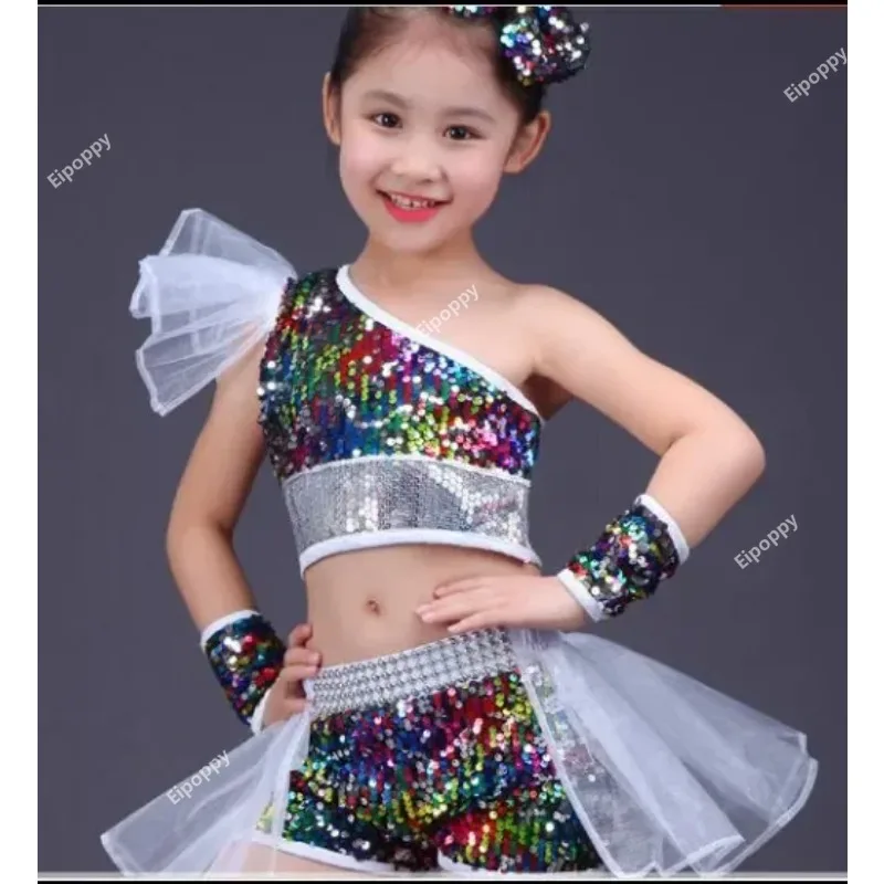 Modern Model Catwalk Sequin Costumes Skirts Wear Girls Jazz Dance Street Performance Costumes Children's
Modern Model Catwalk Sequin Costumes Skirts Wear Girls Jazz Dance Street Performance Costumes Children's