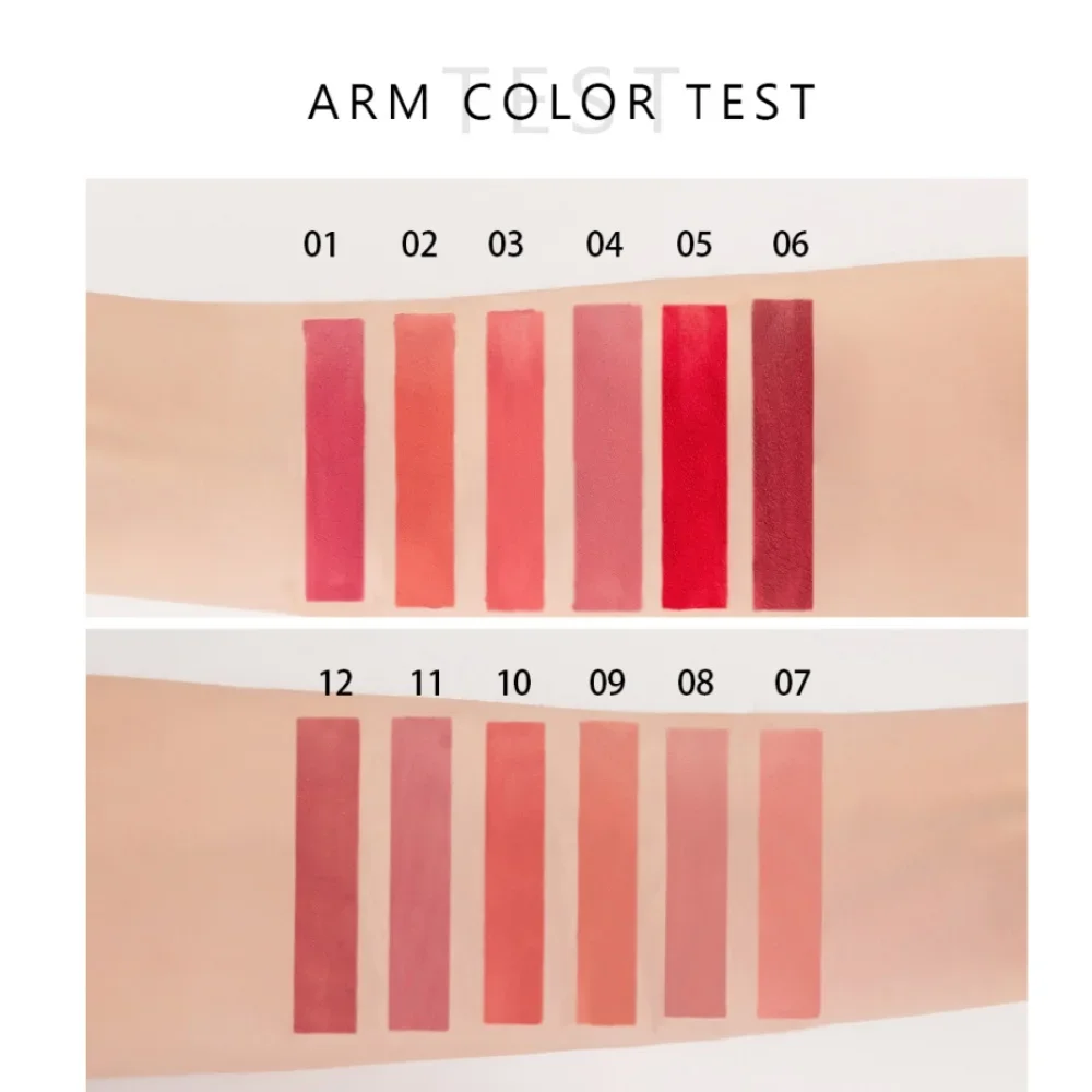 12 Color Matte Lip Gloss Soft Long Lasting Waterproof Red Nude Velvet Liquid Lipstick Sexy Women Beauty Makeup Lip Glaze