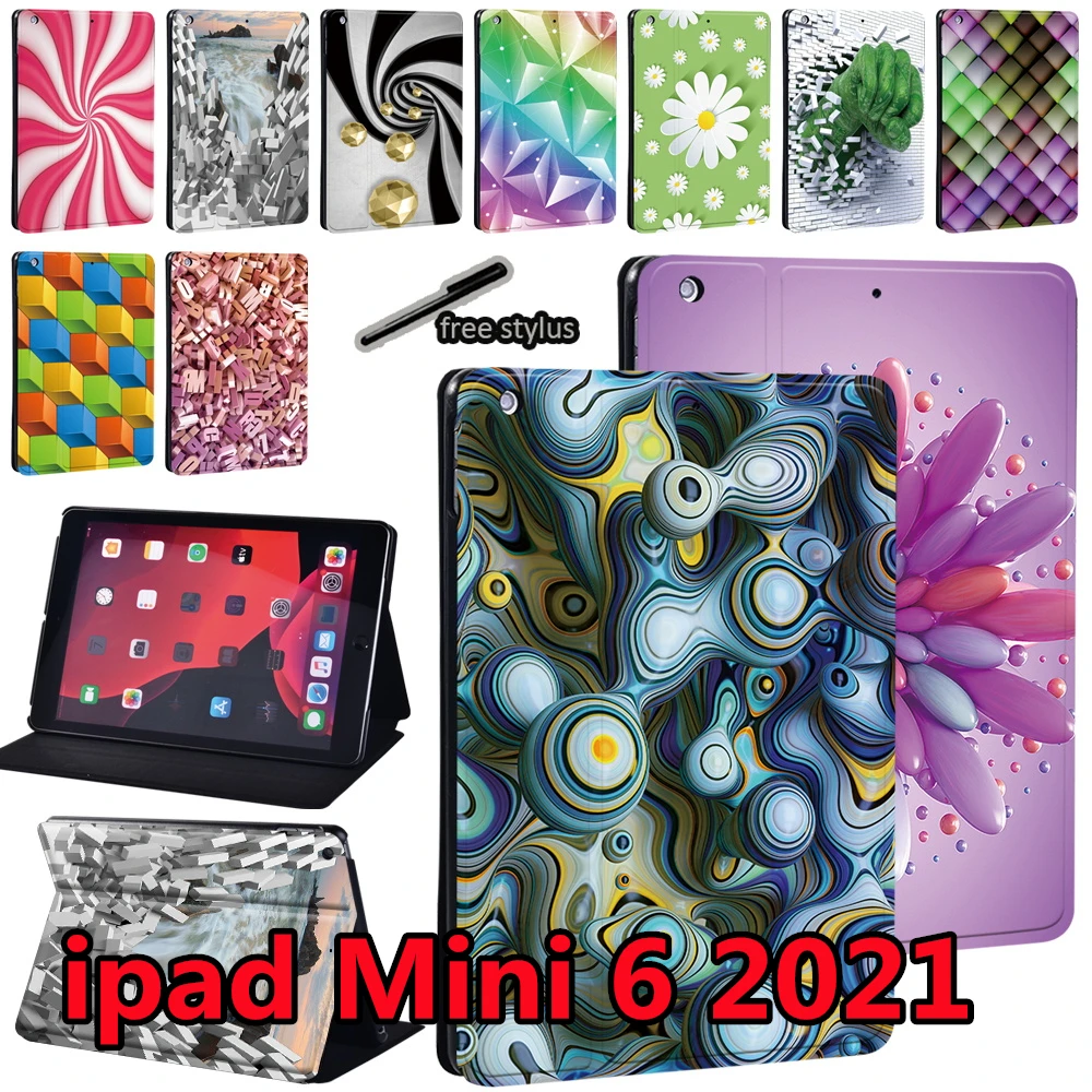 Case for Apple for IPad Mini 6 8.3" 2021 A2567 A2568 A2569 Funda Anti-fall Stand Leather 3D Pattern Tablet Cases for Mini 6
Case for Apple for IPad Mini 6 8.3" 2021 A2567 A2568 A2569 Funda Anti-fall Stand Leather 3D Pattern Tablet Cases for Mini 6