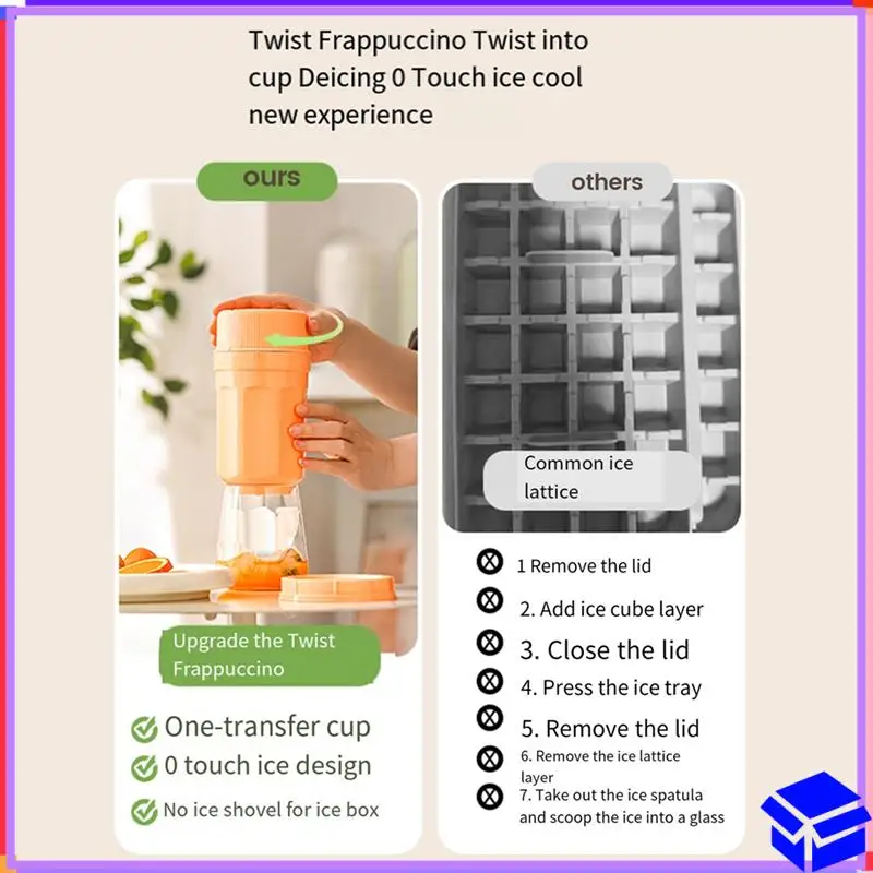 Reliable Portable Ice Cube Mold Release Ice Cup Kitchen Bar Gadgets Rotate-Type Ice Cube Tray Durable Orange
Reliable Portable Ice Cube Mold Release Ice Cup Kitchen Bar Gadgets Rotate-Type Ice Cube Tray Durable Orange