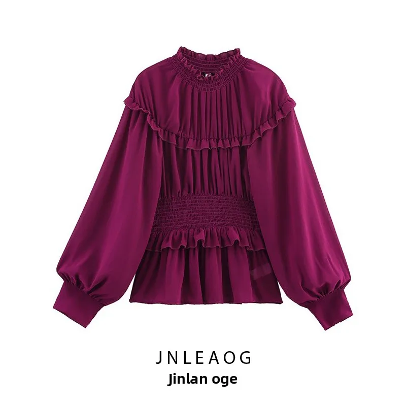 JNLEAOG Spring New Women's Fashion Design Lace Trim Long Sleeve Chiffon Top Loose Fit Lantern Sleeve Polyester Fiber Shirt
JNLEAOG Spring New Women's Fashion Design Lace Trim Long Sleeve Chiffon Top Loose Fit Lantern Sleeve Polyester Fiber Shirt