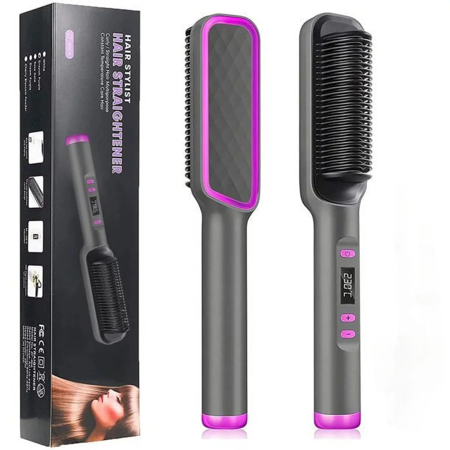 Hair Straightener Brush - Fast Heating Straightening Brush with Anti-Scald Technology for Salon-Quality Results at Home
Hair Straightener Brush - Fast Heating Straightening Brush with Anti-Scald Technology for Salon-Quality Results at Home