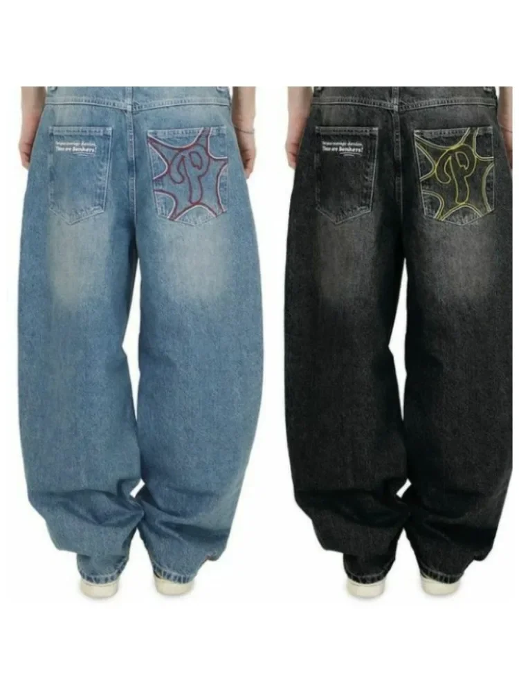 206 New Women Y2k Embroidery Washed Jeans Harajuku Wide Leg Straight American Style Denim Pants Baggy Hip Hop Streetwear Couple
206 New Women Y2k Embroidery Washed Jeans Harajuku Wide Leg Straight American Style Denim Pants Baggy Hip Hop Streetwear Couple