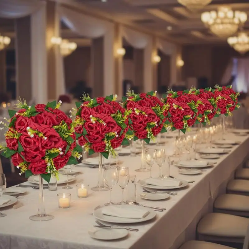 Free Shipping-Artificial Rose Floral Spheres 10 PCS 9.5-Inch For Nuptials Receptions Ceremonies, Faux Flower Centerpieces Crimso
Free Shipping-Artificial Rose Floral Spheres 10 PCS 9.5-Inch For Nuptials Receptions Ceremonies, Faux Flower Centerpieces Crimso