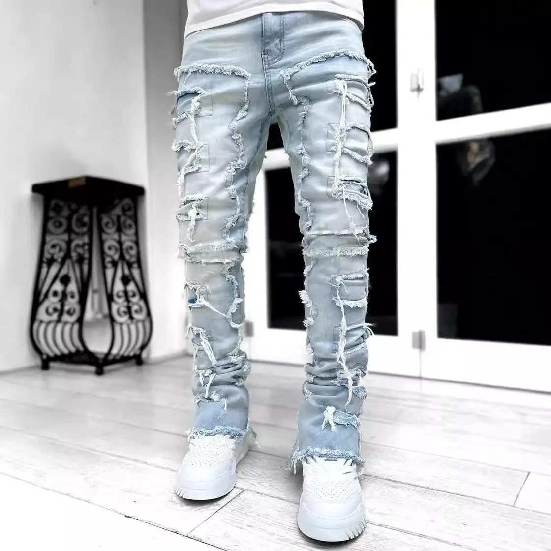Men's Straight Leg Jeans Pants Micro Flared Tassel mid Waist Washed Street Style Non-Shrinkable Large Size Summer Sport
Men's Straight Leg Jeans Pants Micro Flared Tassel mid Waist Washed Street Style Non-Shrinkable Large Size Summer Sport