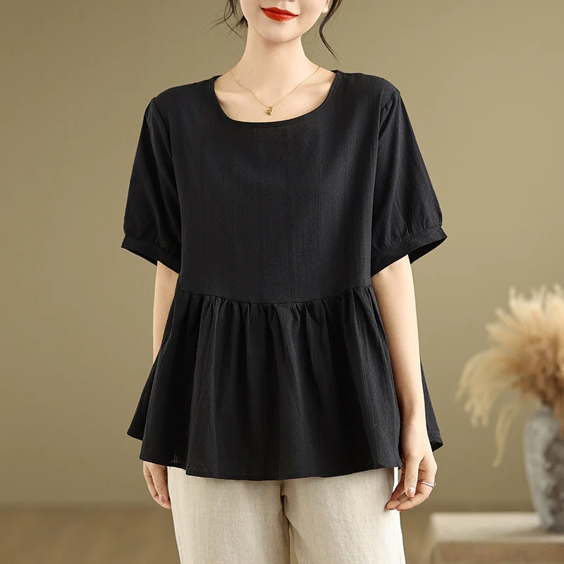 Artistic Short Sleeve Flocked Base Shirt European Style plus Size Women's Summer New Arrival Medium Length T-Shirt
Artistic Short Sleeve Flocked Base Shirt European Style plus Size Women's Summer New Arrival Medium Length T-Shirt