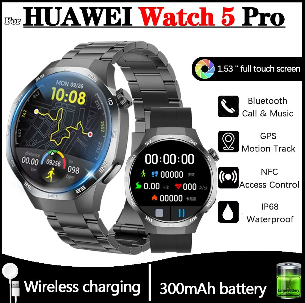 NFC Smart Watch 5 Pro Men Compass Bluetooth Wireless Calling 100+ Sports Mode Health Tracking IP68 Waterproof Smartwatches 2025
NFC Smart Watch 5 Pro Men Compass Bluetooth Wireless Calling 100+ Sports Mode Health Tracking IP68 Waterproof Smartwatches 2025