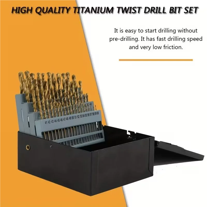 60 шт., набор спиральных сверл с круглым хвостовиком, резак для отверстий с титановым покрытием, сверло из высокоскоростной стали, деревообработка
60 шт., набор спиральных сверл с круглым хвостовиком, резак для отверстий с титановым покрытием, сверло из высокоскоростной стали, деревообработка
