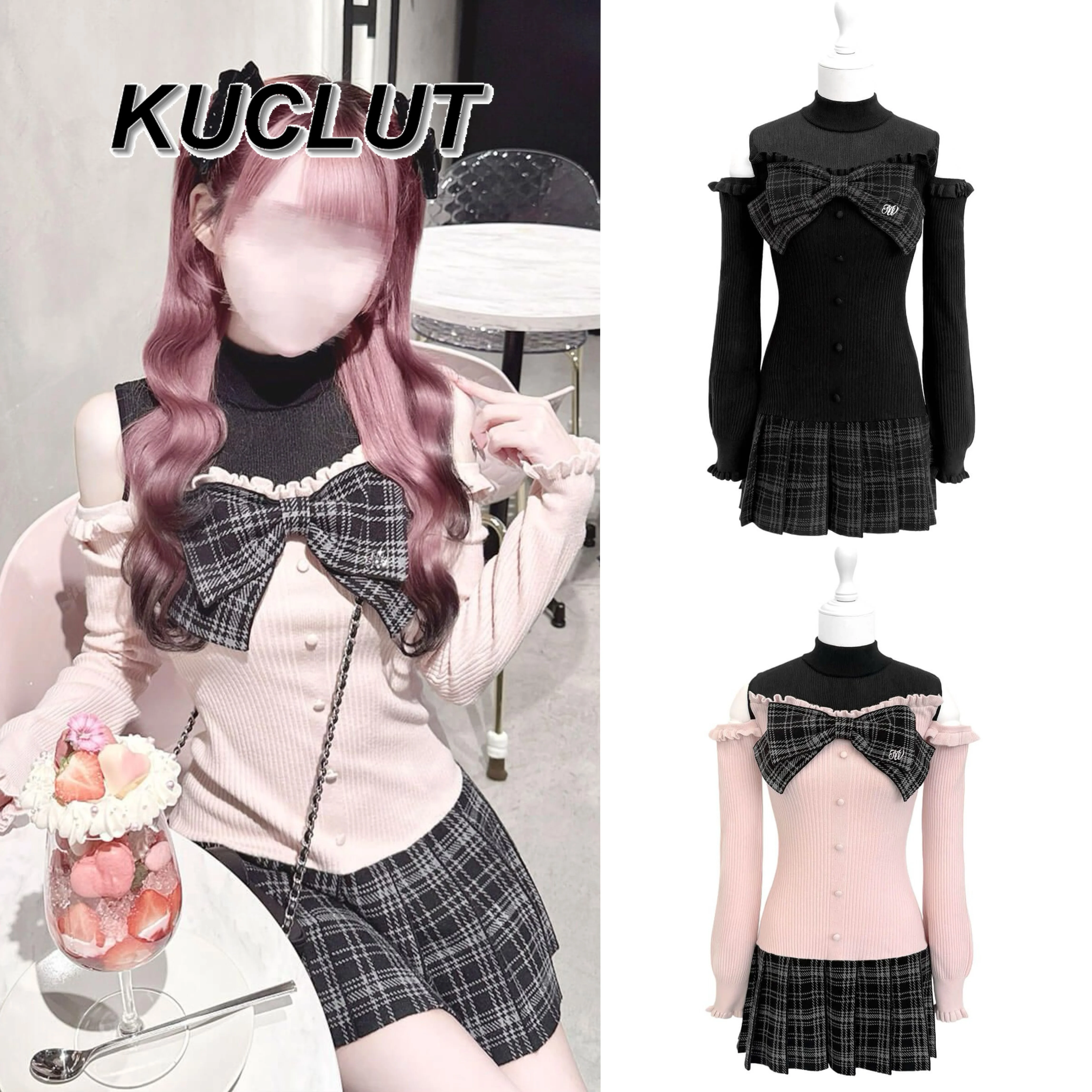 Весенне-осенние трикотажные комплекты с открытыми плечами для женщин, женский клетчатый топ с длинными рукавами и плиссированной короткой юбкой в японском стиле
Весенне-осенние трикотажные комплекты с открытыми плечами для женщин, женский клетчатый топ с длинными рукавами и плиссированной короткой юбкой в японском стиле