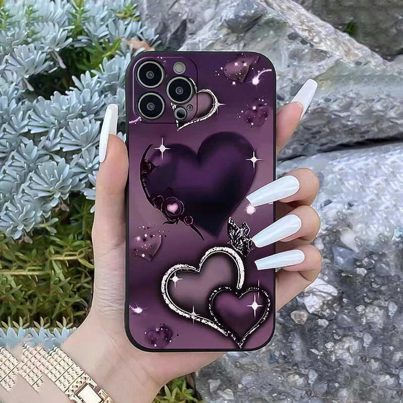 Purple heart-shaped pattern phone case for iPhone 17 16 15 14 13 12 11 Pro/ Max/Plus shock-proof rear cover anti-fingerprint
Purple heart-shaped pattern phone case for iPhone 17 16 15 14 13 12 11 Pro/ Max/Plus shock-proof rear cover anti-fingerprint
