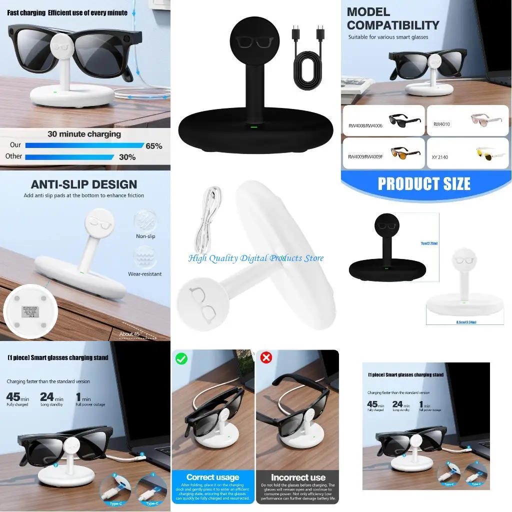 U2JE Toolless Installation Charging Base for Ray Smartests AR Glass ABS Construction
U2JE Toolless Installation Charging Base for Ray Smartests AR Glass ABS Construction