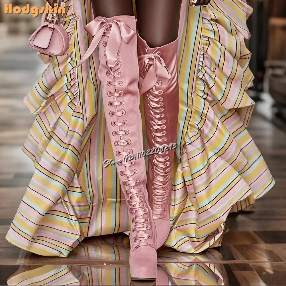 Satin Cross Straps Over-the Knee Boots Round Toe Butterfly-knot Lace-up Modern Boots Side Zip High Heels Shoes 2025 Autumn Women
Satin Cross Straps Over-the Knee Boots Round Toe Butterfly-knot Lace-up Modern Boots Side Zip High Heels Shoes 2025 Autumn Women