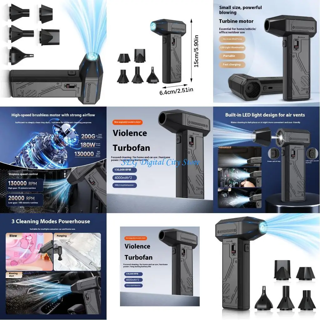 U75B 130000RPM Cordless Fan Powerful Motor Air Blower Cooling Fan Handheld Dust Blower Speed Adjustment For Industrial Use
U75B 130000RPM Cordless Fan Powerful Motor Air Blower Cooling Fan Handheld Dust Blower Speed Adjustment For Industrial Use