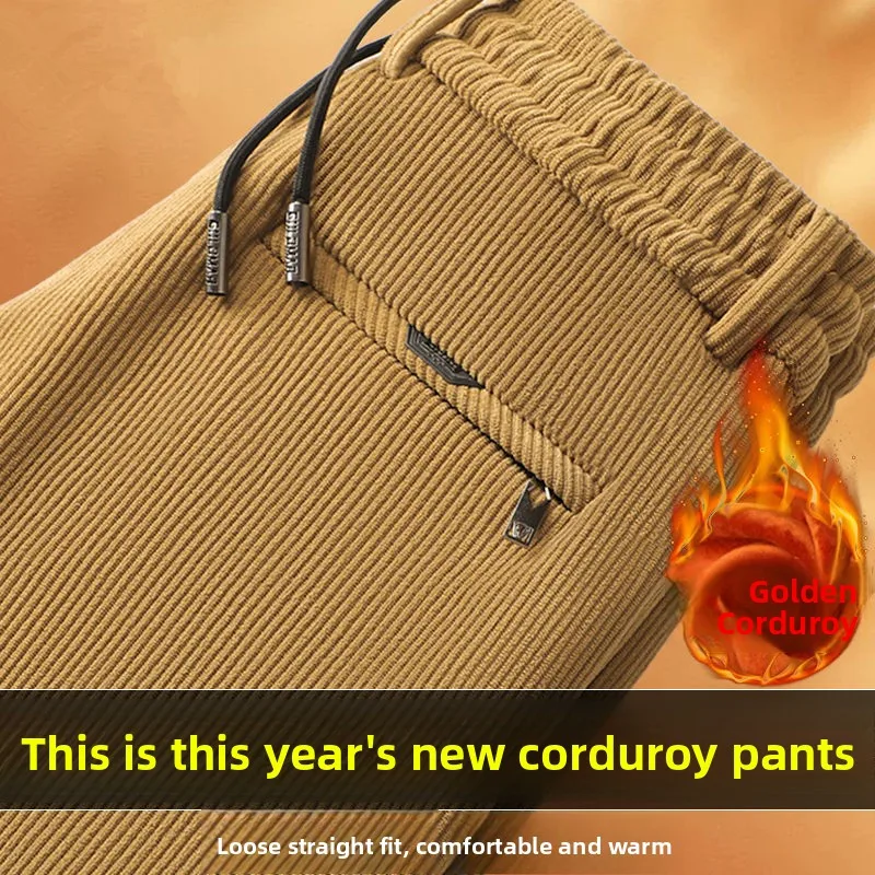 Corduroy Straight Leg Casual Pants for Men Youth Elastic Waist Sports Trousers Autumn Winter Thickened Fleece Khaki Color
Corduroy Straight Leg Casual Pants for Men Youth Elastic Waist Sports Trousers Autumn Winter Thickened Fleece Khaki Color