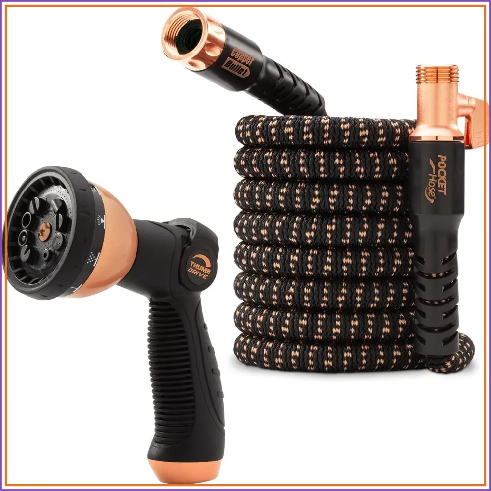 50FT Expandable Garden Hose with 10-Pattern Nozzle, 650psi, Lead-Free
50FT Expandable Garden Hose with 10-Pattern Nozzle, 650psi, Lead-Free