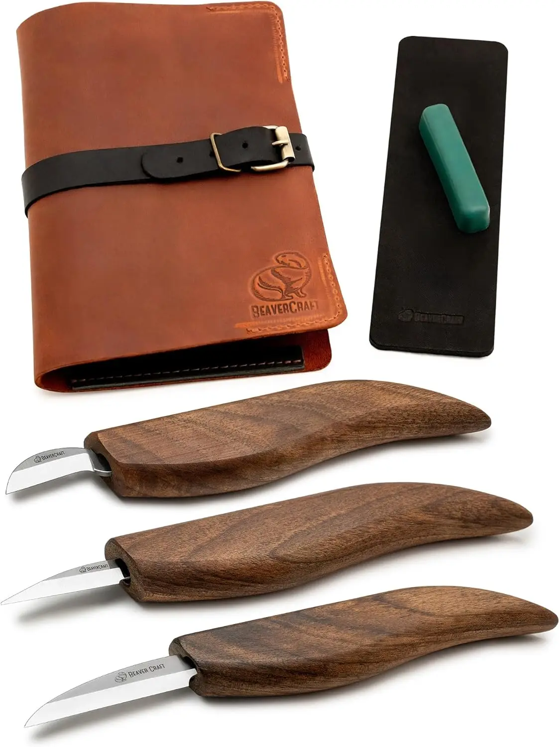 Wood Carving Knife Set with Detail Chip Knife, Sloyd Roughing Whittling Knives & Leather Strop - Whittling Tools Kit with Leather Case
Wood Carving Knife Set with Detail Chip Knife, Sloyd Roughing Whittling Knives & Leather Strop - Whittling Tools Kit with Leather Case