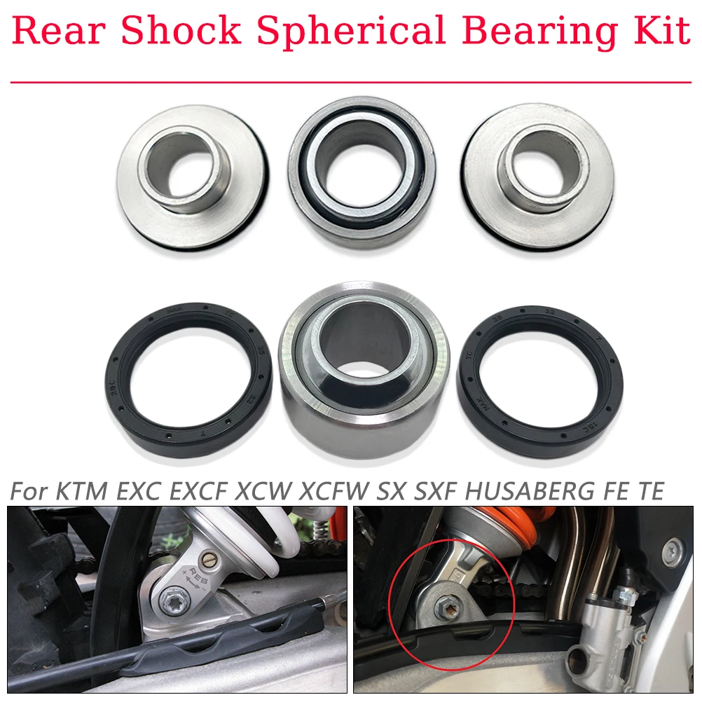 Hot Motorcycle Rear Shock Absorber Spherical Bearing Kit With Oil Seal T-Bushing For KTM EXC EXCF XCW XCFW HUSABERG FE 1999-2023
Hot Motorcycle Rear Shock Absorber Spherical Bearing Kit With Oil Seal T-Bushing For KTM EXC EXCF XCW XCFW HUSABERG FE 1999-2023