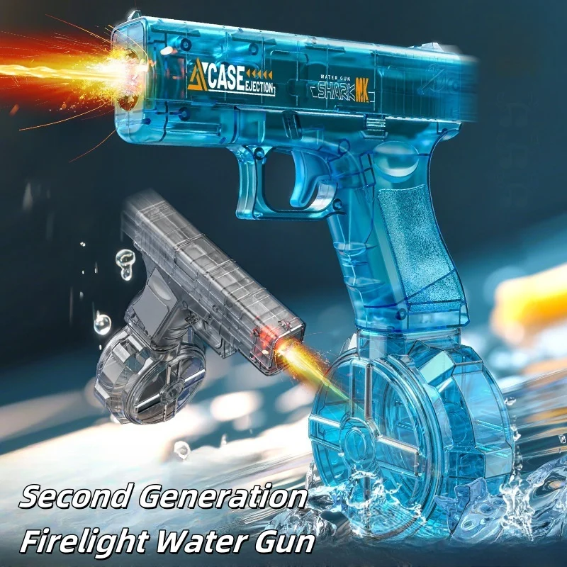 Electric Flame Glock Linkage Water Gun with Lightweight Light Emitting Gun Suitable Toy Gift for Summer Outdoor Beach
Electric Flame Glock Linkage Water Gun with Lightweight Light Emitting Gun Suitable Toy Gift for Summer Outdoor Beach