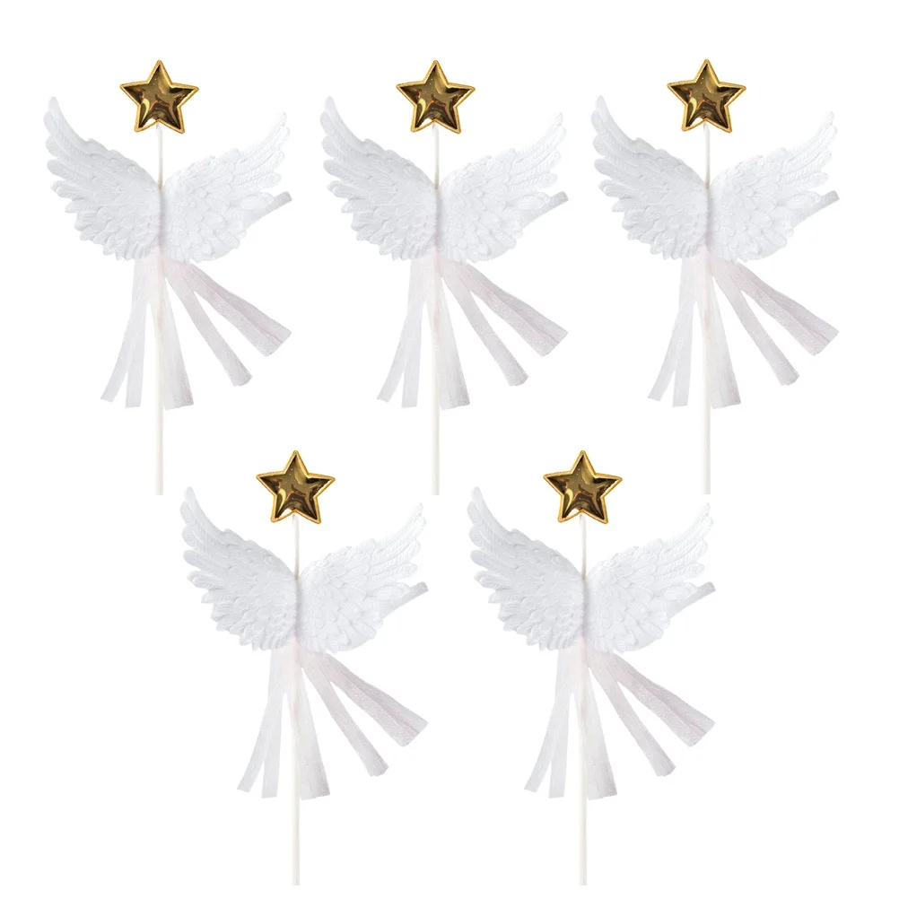 5Pcs Star Ribbon Angle Wing Cake Decor Stereoscopic Cupcake Toppers Picks Birthday Party Baby Shower Festival Accessories
5Pcs Star Ribbon Angle Wing Cake Decor Stereoscopic Cupcake Toppers Picks Birthday Party Baby Shower Festival Accessories