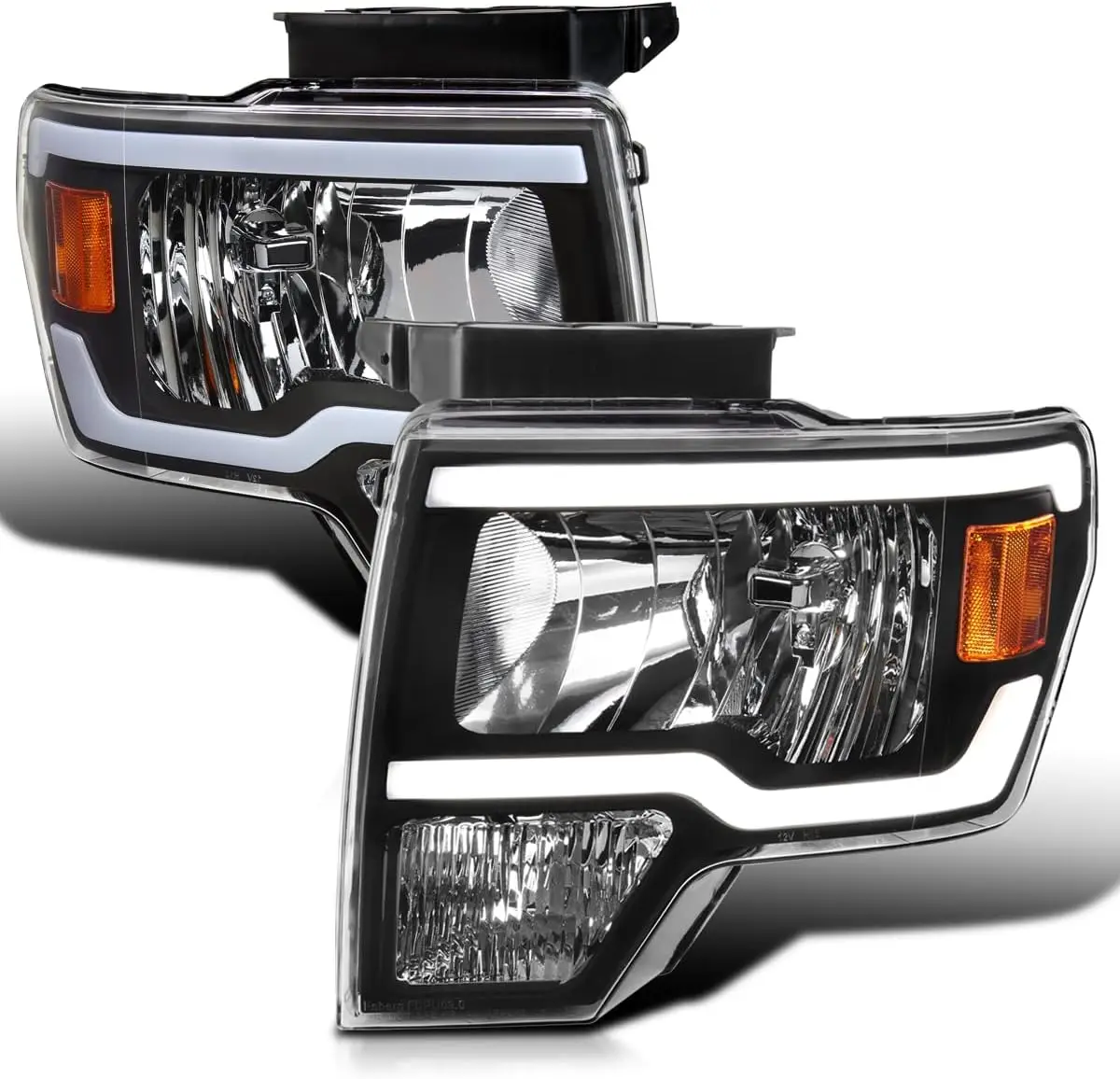 Sulinso Black Headlights w/LED Tube Compatible with 2009-2014 Ford F150 F-150, Left + Right Pair Headlamps Assembly
Sulinso Black Headlights w/LED Tube Compatible with 2009-2014 Ford F150 F-150, Left + Right Pair Headlamps Assembly