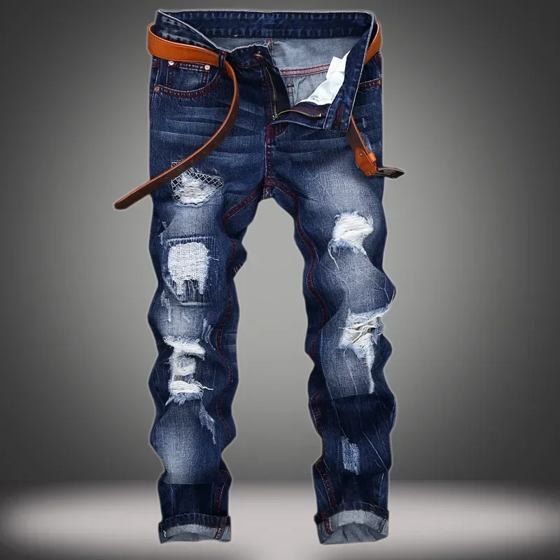 Men Denim Pants Jeans Long Pant Casual Zipper Hole Splice Simple Pockets Regular Autumn Winter High Waist Straight Trousers
Men Denim Pants Jeans Long Pant Casual Zipper Hole Splice Simple Pockets Regular Autumn Winter High Waist Straight Trousers