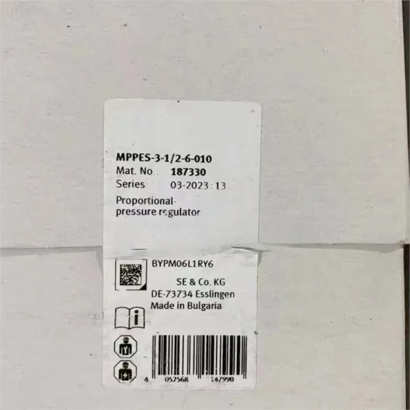 Original MPPES-3-1/2-6-010 187330 Pilot operated proportional pressure regulating valve
Original MPPES-3-1/2-6-010 187330 Pilot operated proportional pressure regulating valve